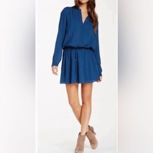 Vince Long Sleeve Shirred Dress